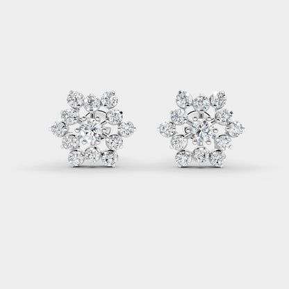 Nakshatra Stellar Brilliance Diamond Cluster Stud Earrings