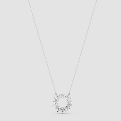 Red Carpet Radiant Marquise Halo Circle Diamond Pendant with Chain
