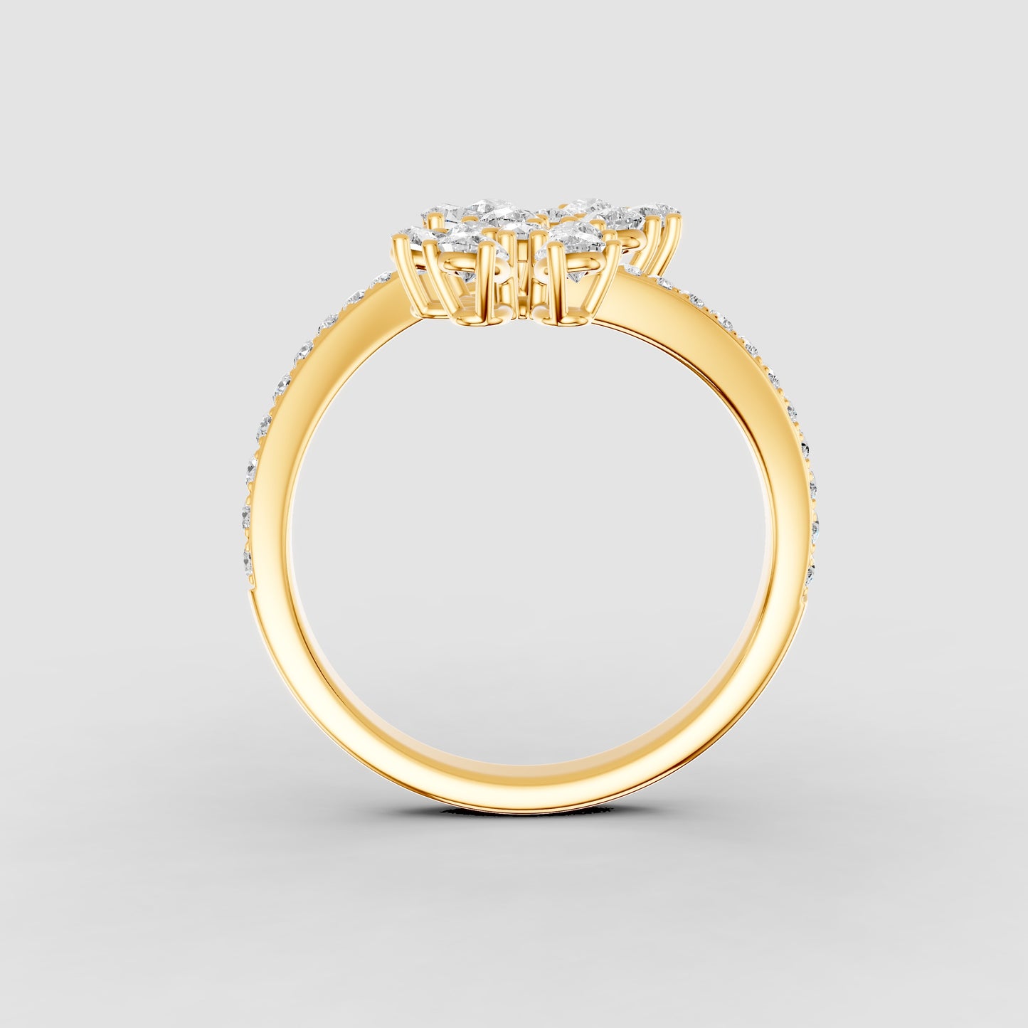 Red Carpet Blooming Petal Diamond Wrap Ring 18k Gold
