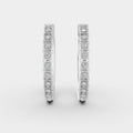 Modern Halo  Diamond Petite Earrings 18K White Gold