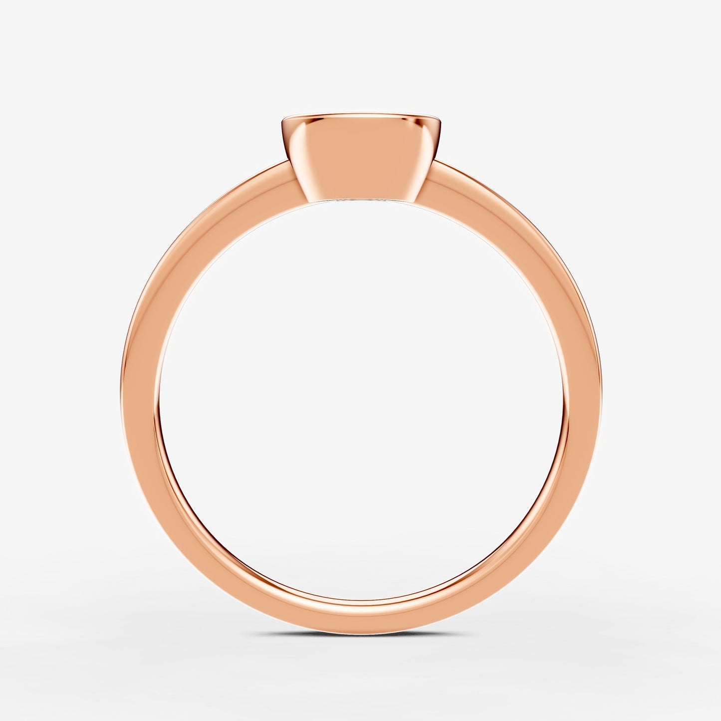 Bezel Round Solitaire Ring in 18K Rose Gold