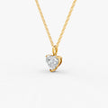 Classic Heart Solitaire Pendant in 18K Yellow Gold