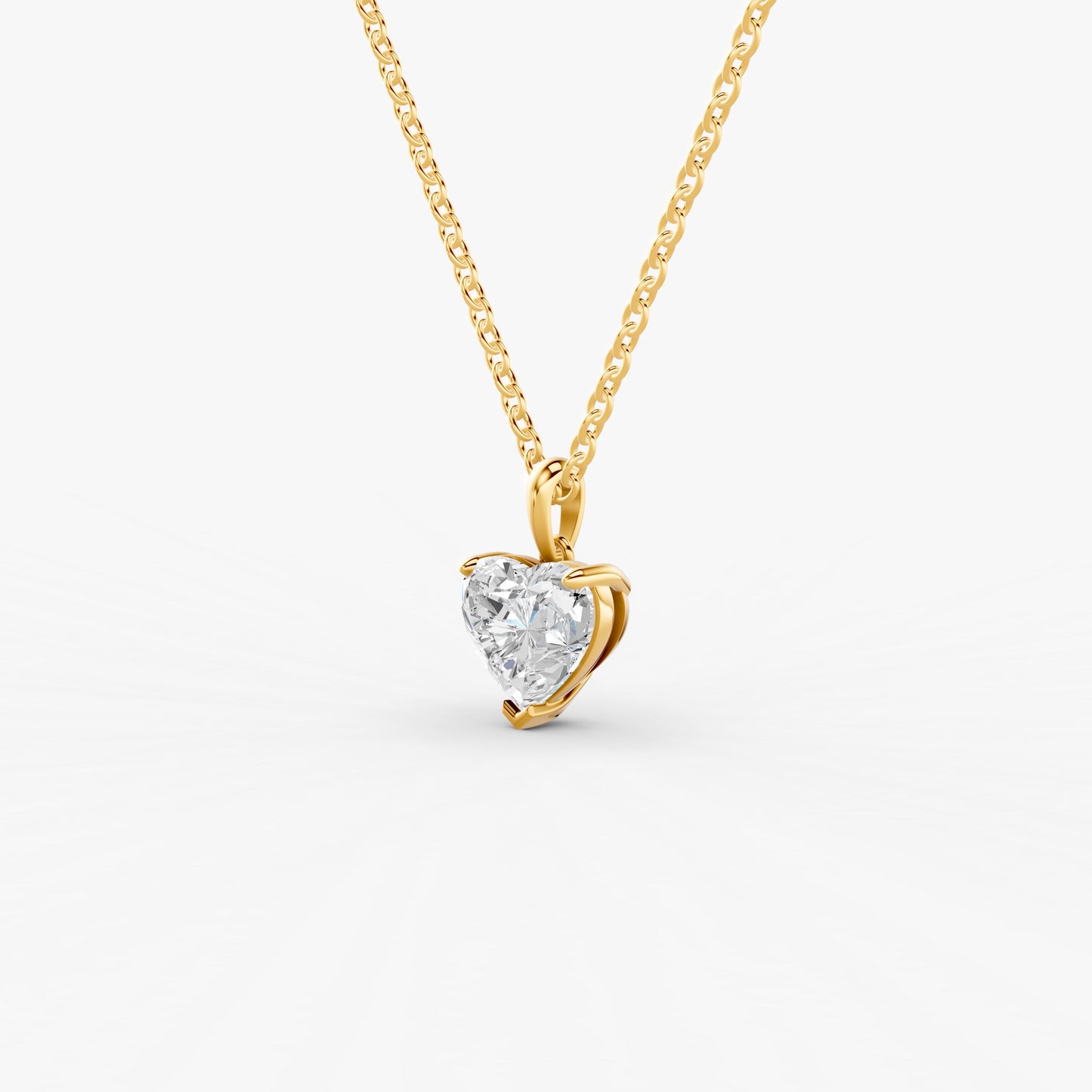 Classic Heart Solitaire Pendant in 18K Yellow Gold