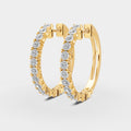 Modern Halo  Diamond Petite Earrings 18K Yellow Gold