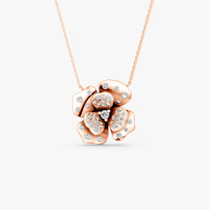 Rosea Fiorita Diamond Pendant in 18K Gold