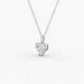 Classic Heart Solitaire Pendant in 18K White Gold