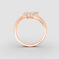 Red Carpet Blooming Petal Diamond Wrap Ring 18k Gold