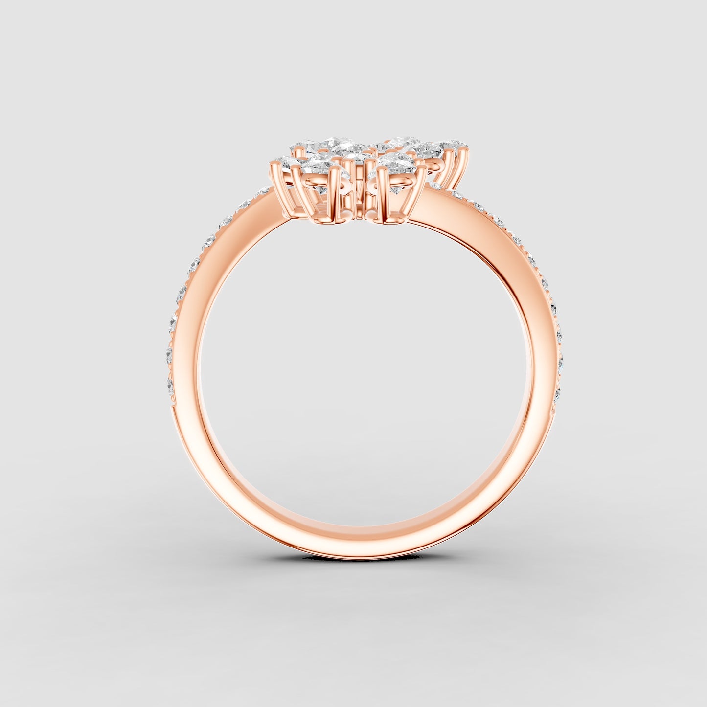 Red Carpet Blooming Petal Diamond Wrap Ring 18k Gold