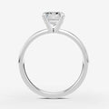 Classic Emerald Solitaire Ring in 18K White Gold