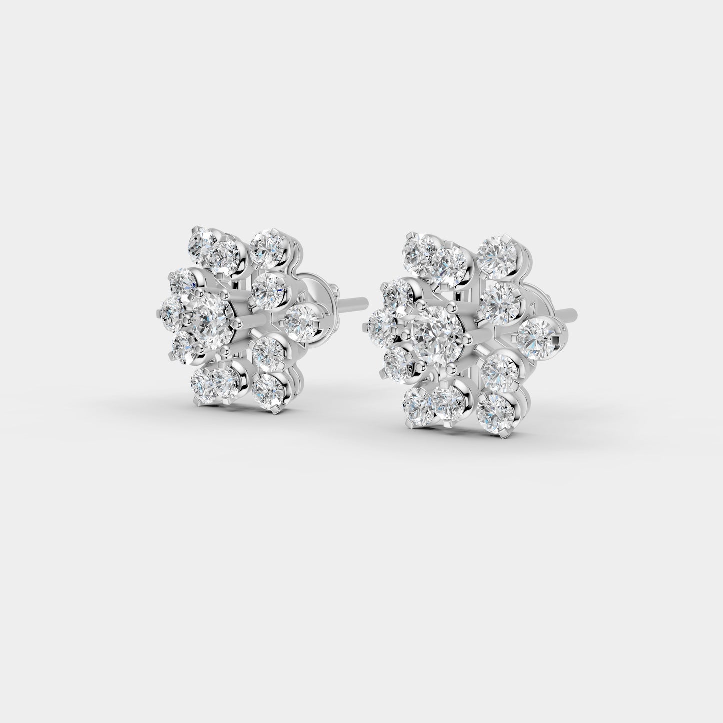 Nakshatra Stellar Brilliance Diamond Cluster Stud Earrings