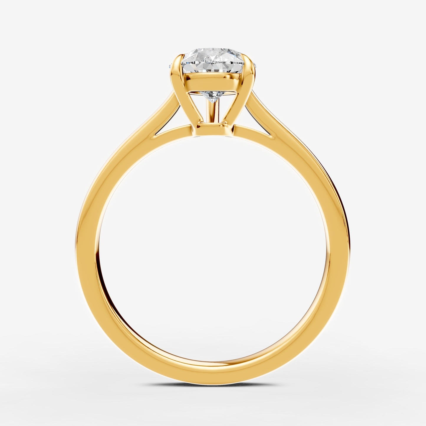 Classic Pear Solitaire Ring in 18K Yellow Gold