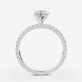 Round Solitaire Diamond Band Ring in 18K White Gold