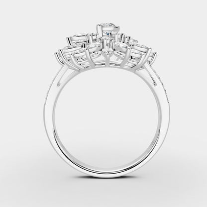Red Carpet Radiant Marquise Bloom Diamond Ring 18K Gold