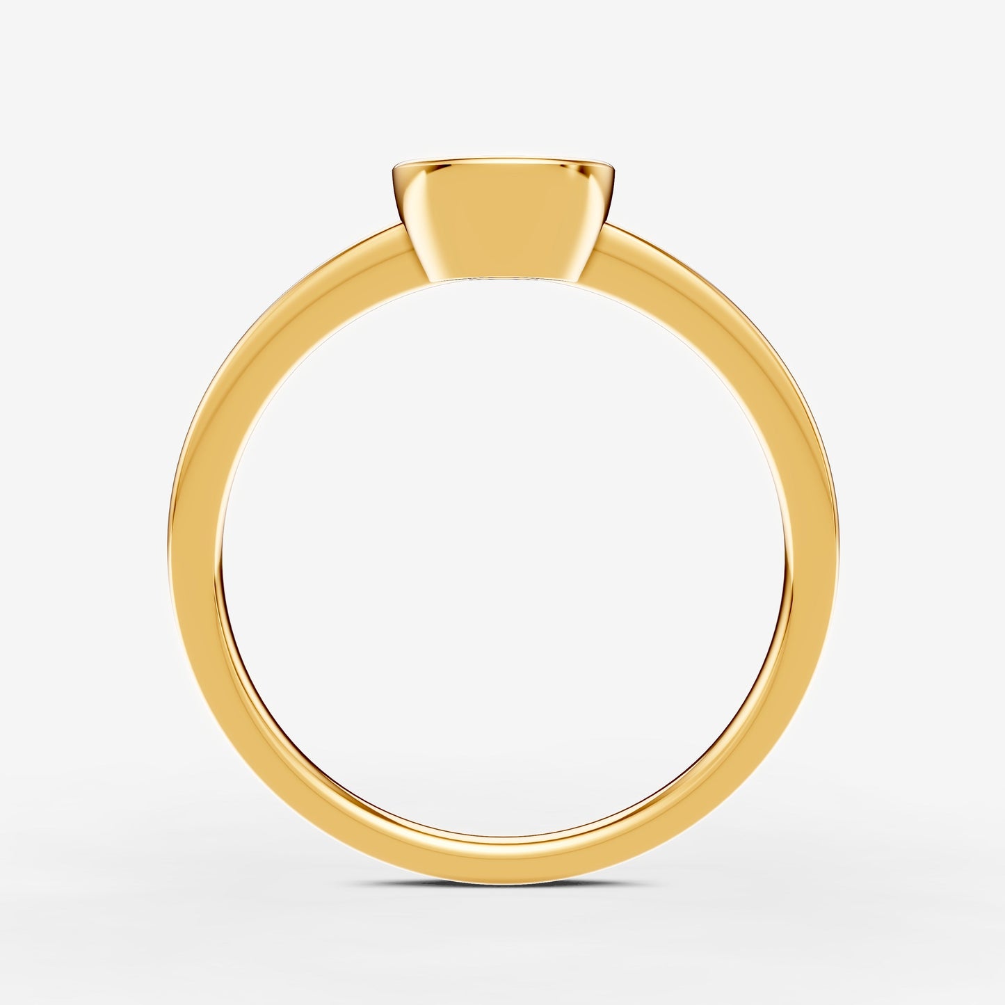 Bezel Round Solitaire Ring in 18K Yellow Gold
