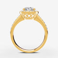 Halo Round Solitaire Ring in 18K Yellow Gold