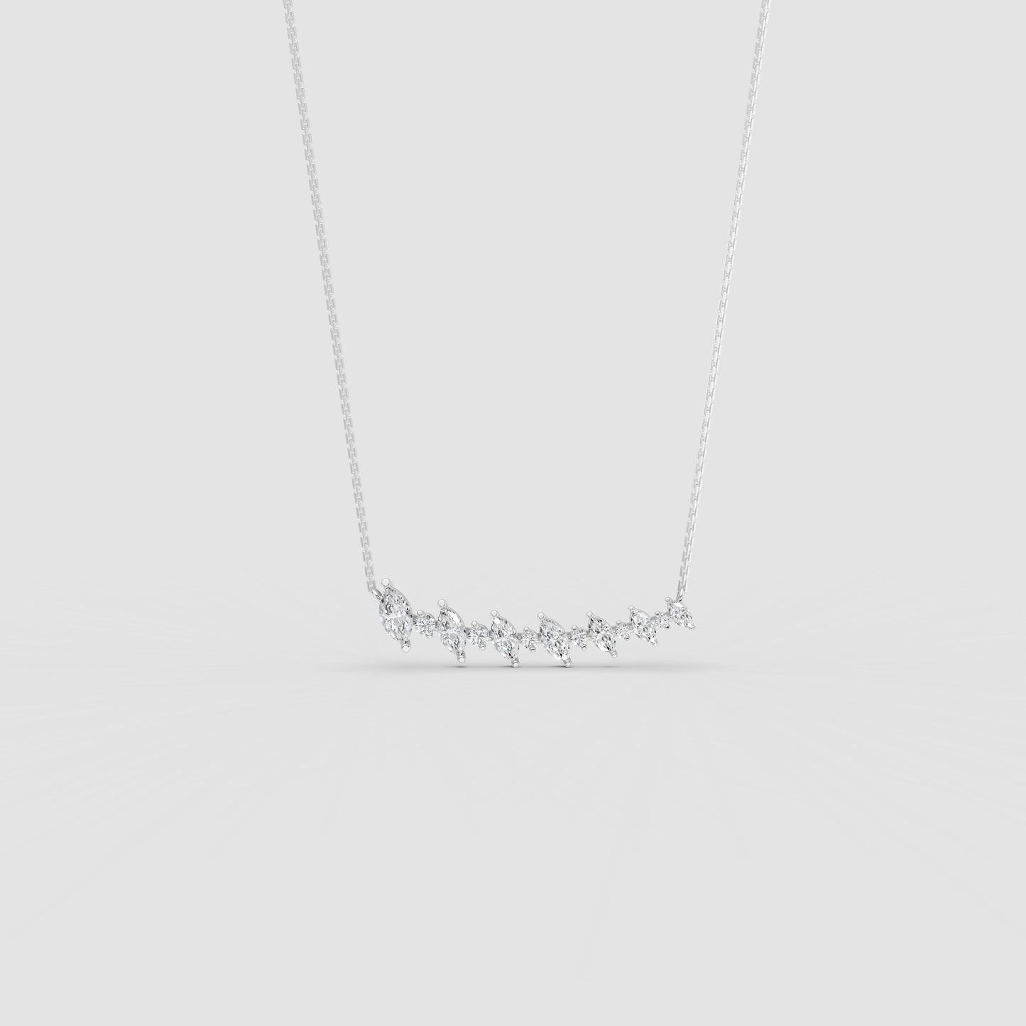 Red Carpet Elegant Marquise Diamond Curve Pendant With Chain