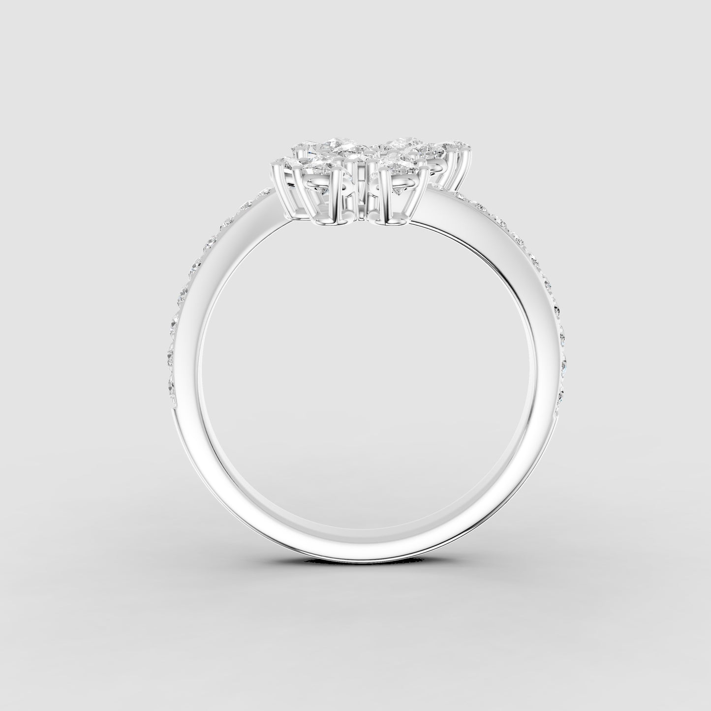 Red Carpet Blooming Petal Diamond Wrap Ring 18k Gold
