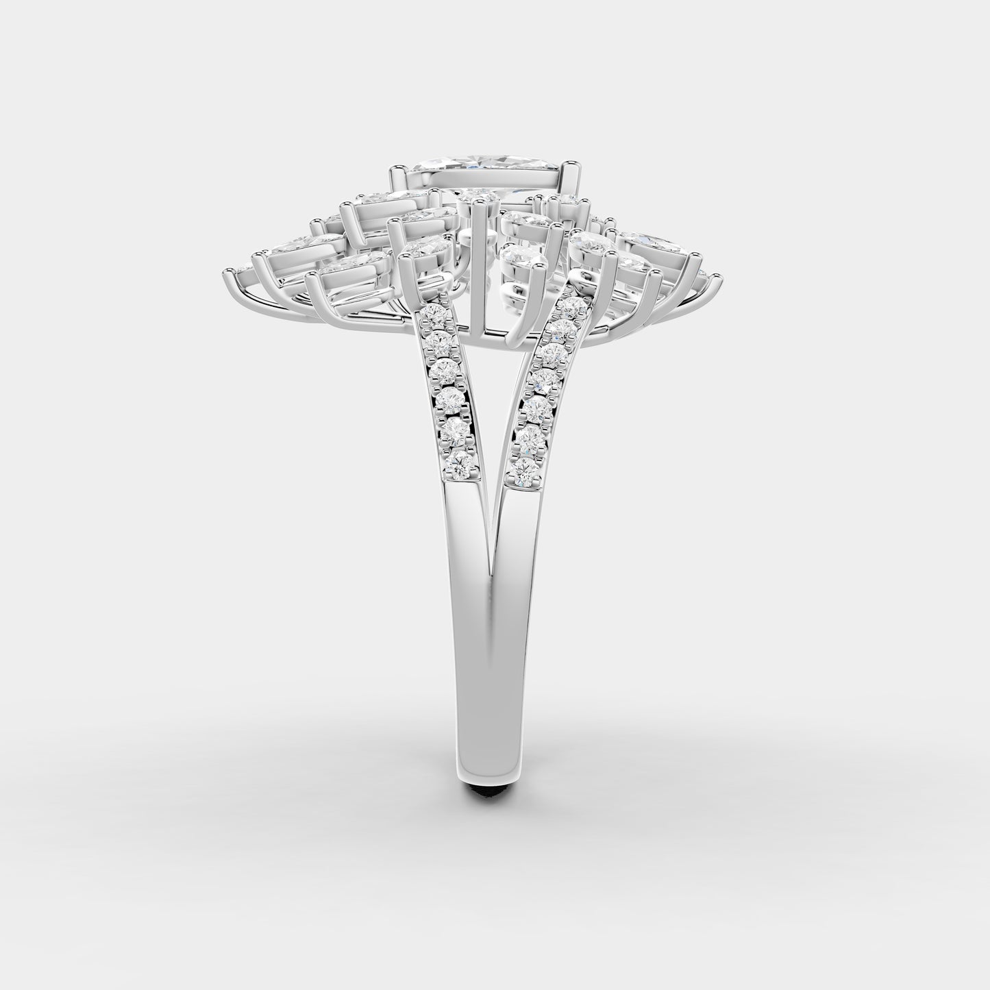 Red Carpet Radiant Marquise Bloom Diamond Ring 18K Gold