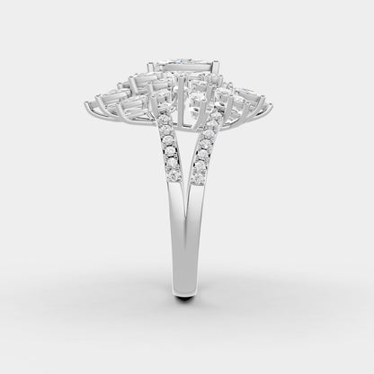 Red Carpet Radiant Marquise Bloom Diamond Ring 18K Gold