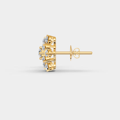 Nakshatra Stellar Brilliance Diamond Cluster Stud Earrings