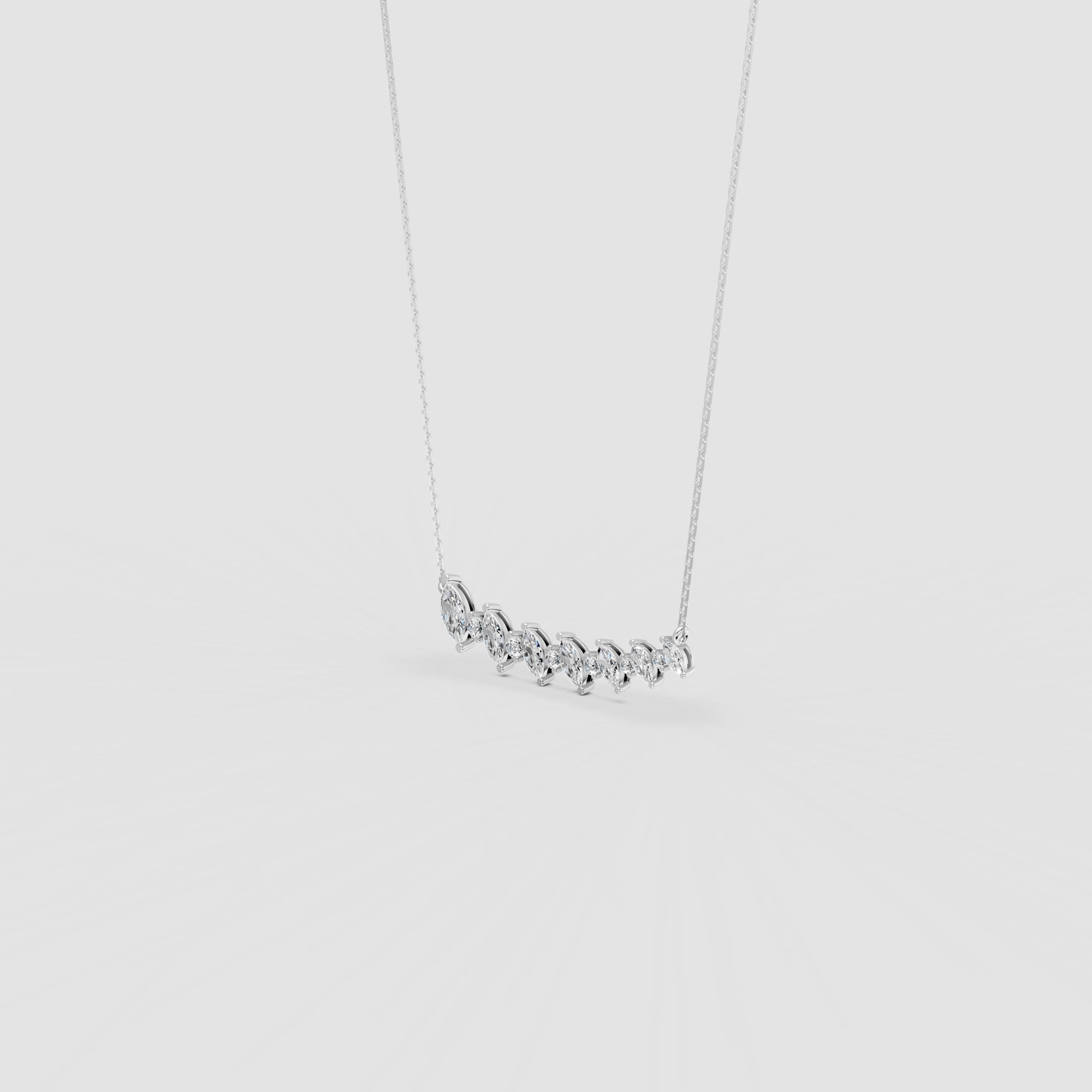 Red Carpet Elegant Marquise Diamond Curve Pendant With Chain