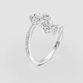 Red Carpet Blooming Petal Diamond Wrap Ring 18k Gold