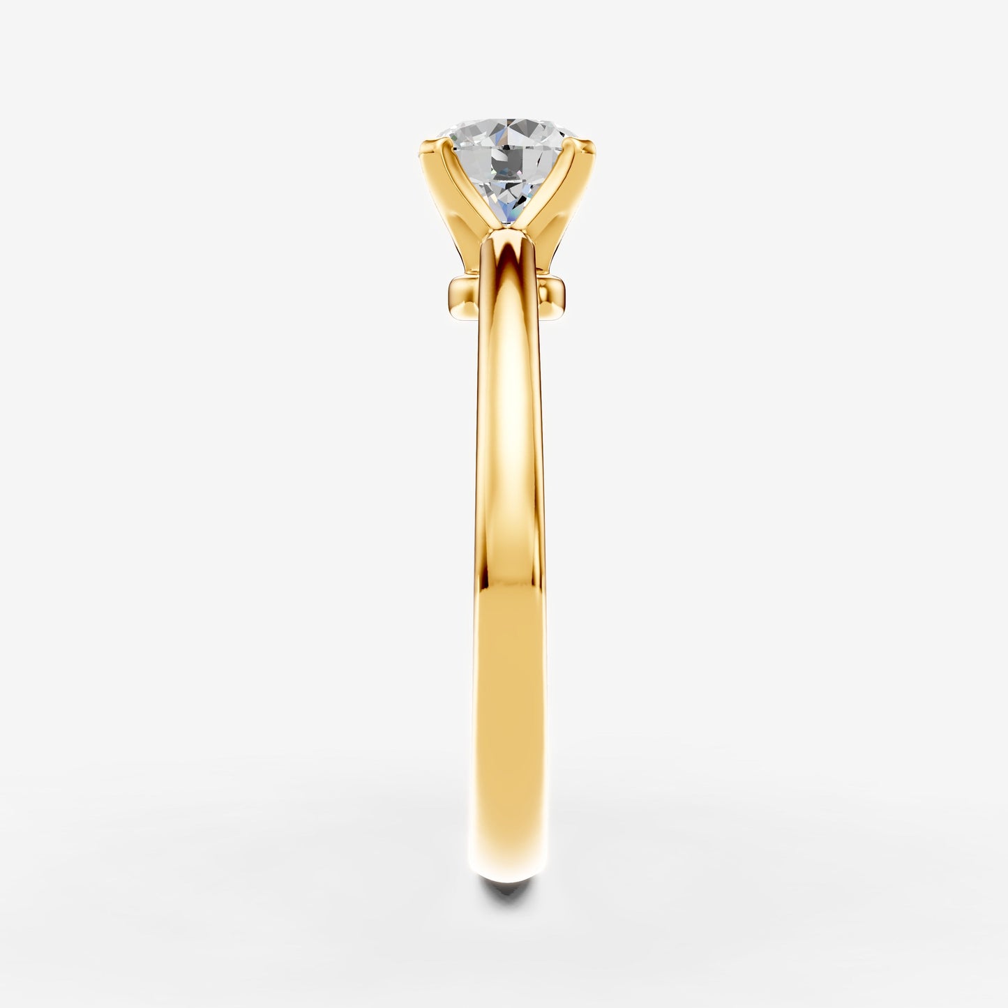 Classic Round Solitaire Ring in 18K Yellow Gold