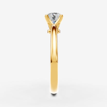 Classic Round Solitaire Ring in 18K Yellow Gold
