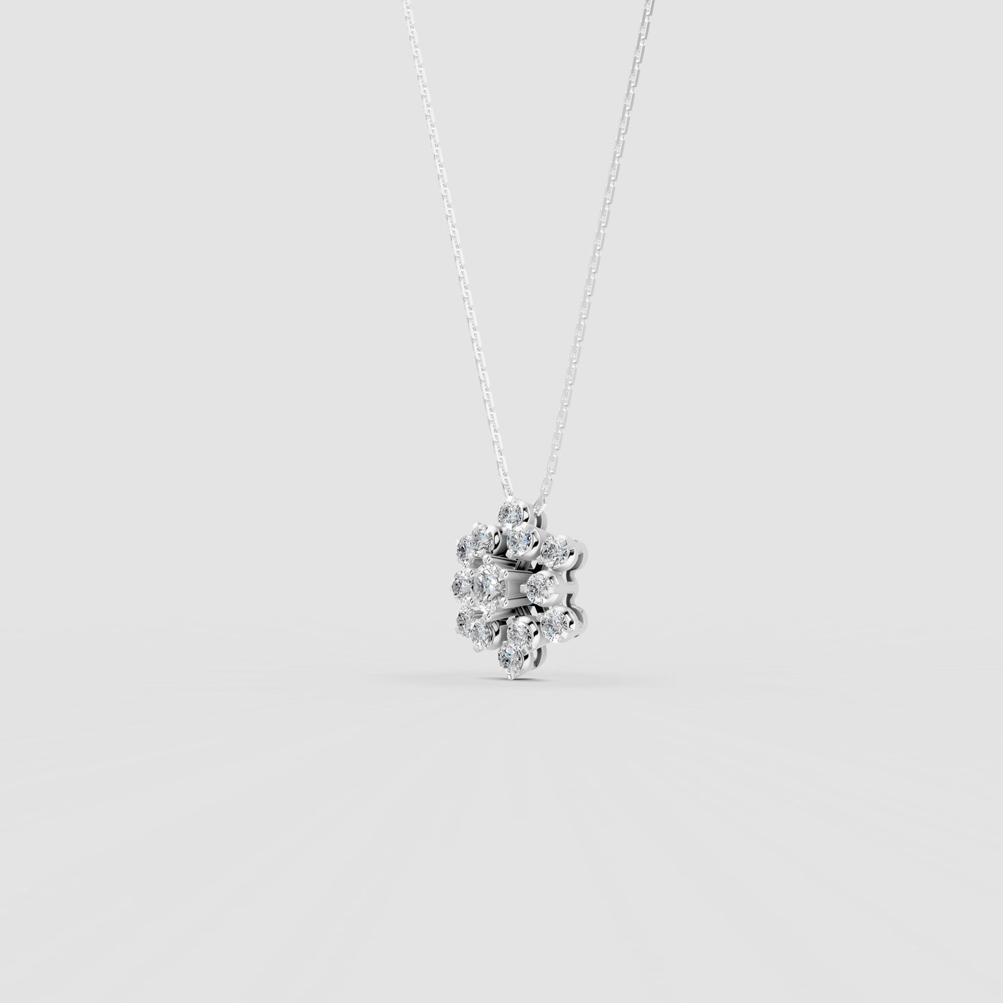 Nakshatra Stellar Brilliance Diamond Cluster Pendant 18K White Gold