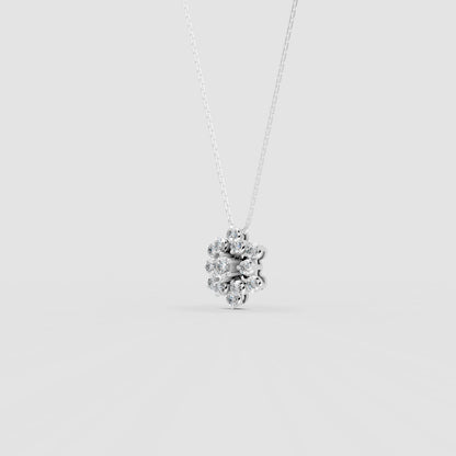 Nakshatra Stellar Brilliance Diamond Cluster Pendant 18K White Gold