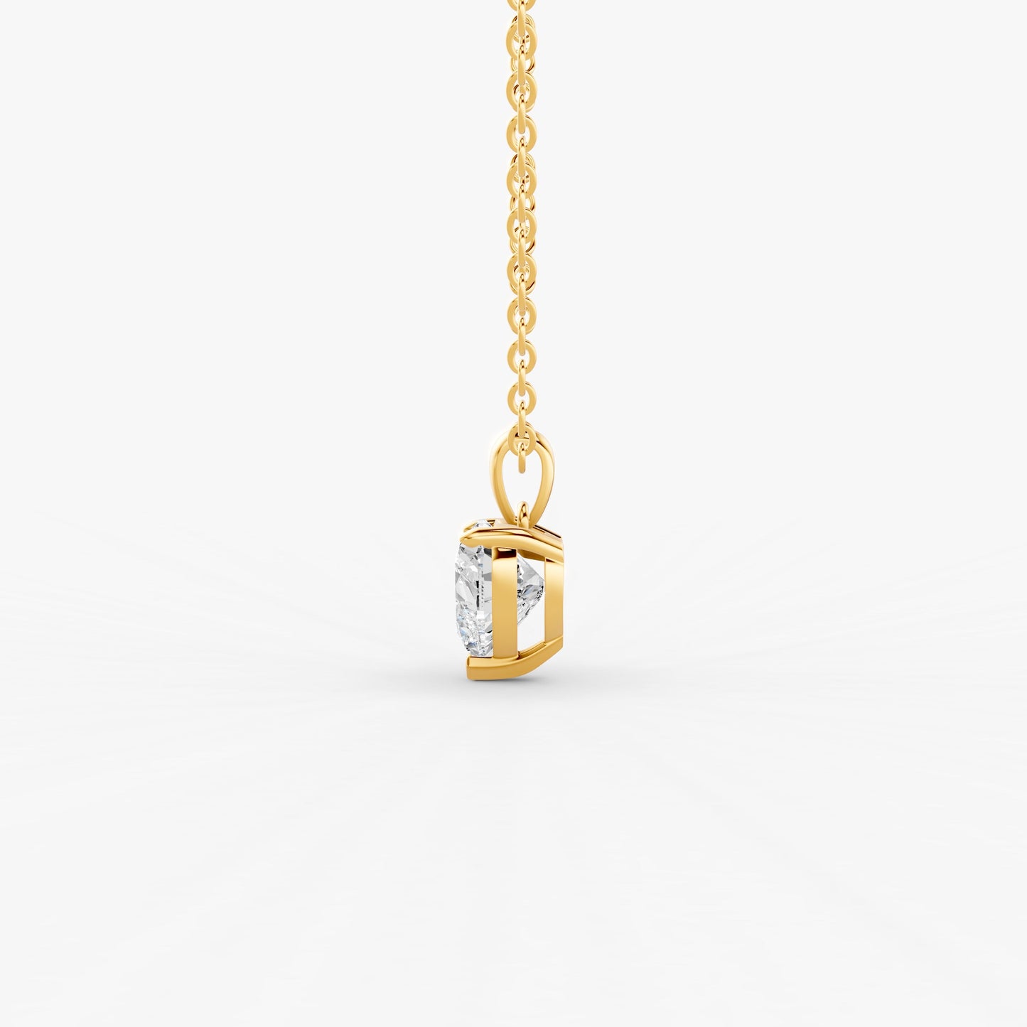 Classic Heart Solitaire Pendant in 18K Yellow Gold