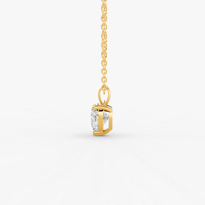Classic Heart Solitaire Pendant in 18K Yellow Gold
