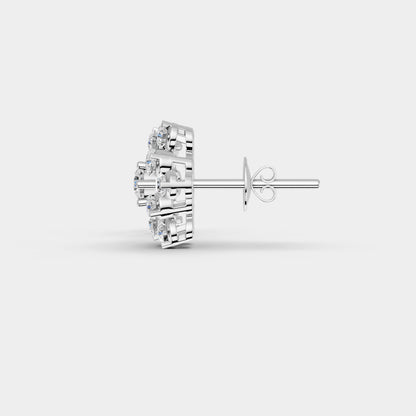 Nakshatra Stellar Brilliance Diamond Cluster Stud Earrings