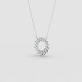 Red Carpet Radiant Marquise Halo Circle Diamond Pendant with Chain