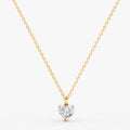 Classic Heart Solitaire Pendant in 18K Yellow Gold