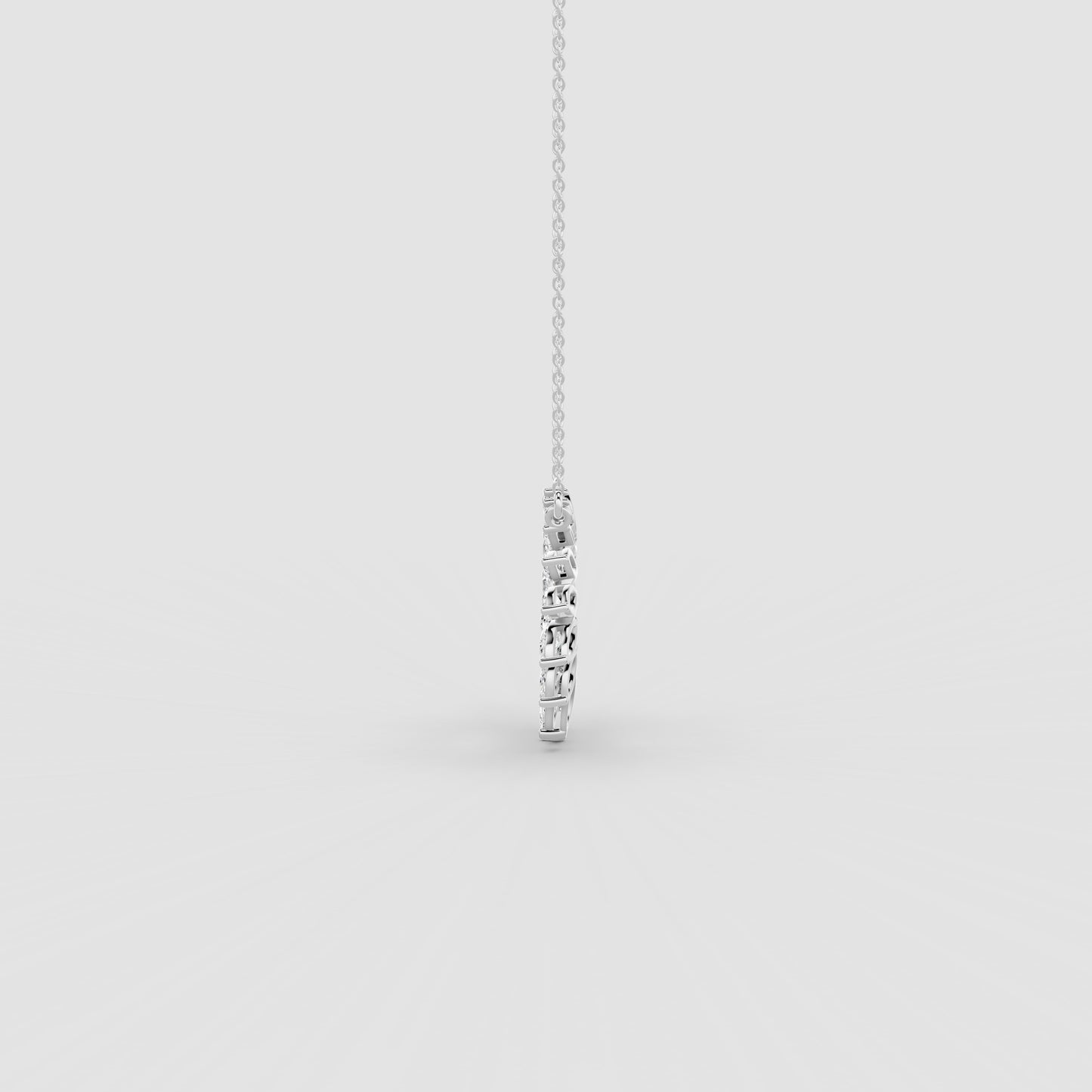 Red Carpet Radiant Marquise Halo Circle Diamond Pendant with Chain