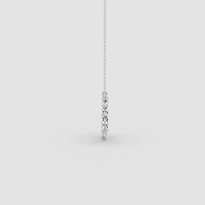 Red Carpet Radiant Marquise Halo Circle Diamond Pendant with Chain