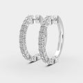 Modern Halo  Diamond Petite Earrings 18K White Gold