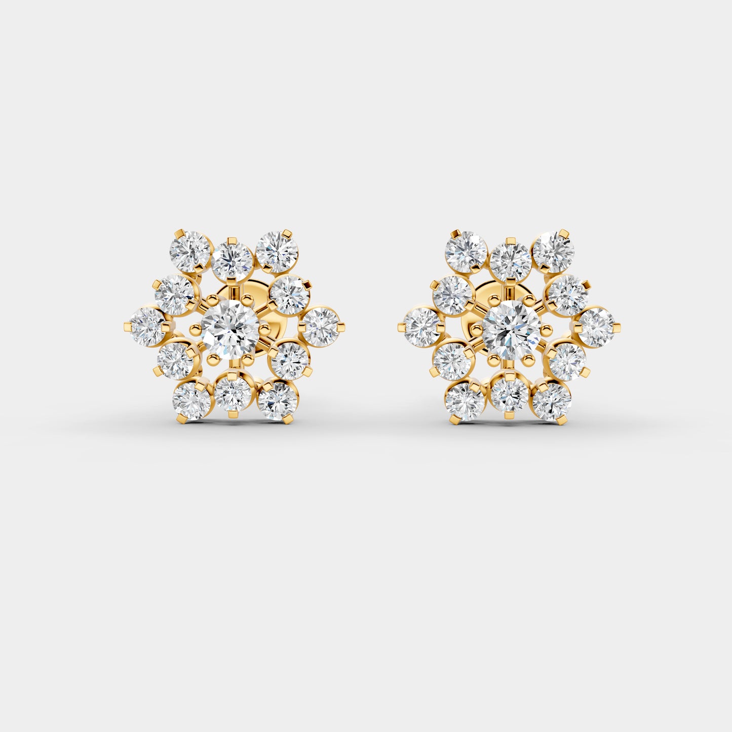Nakshatra Stellar Brilliance Diamond Cluster Stud Earrings