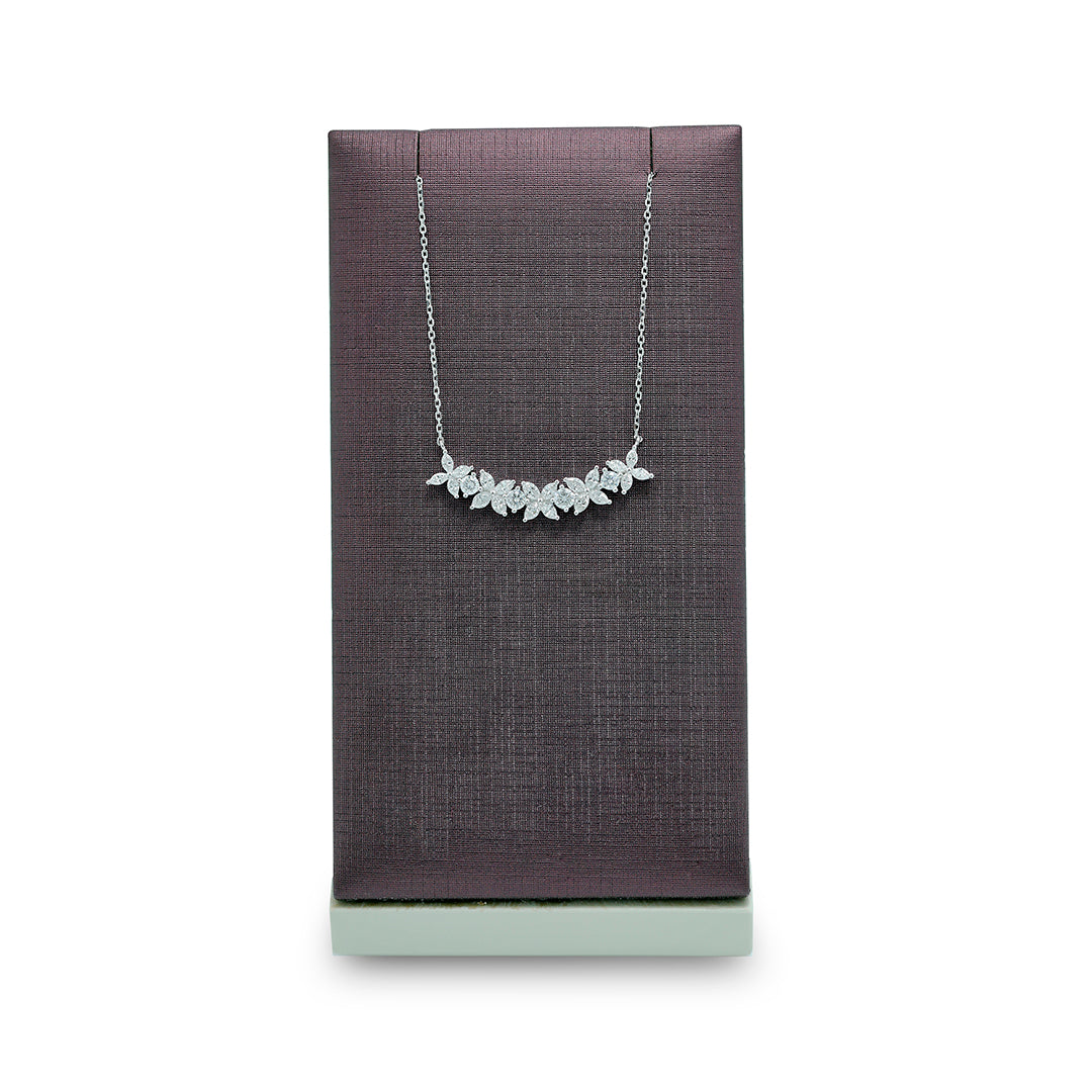 Red Carpet Round and Marquise Diamond Flower Necklet