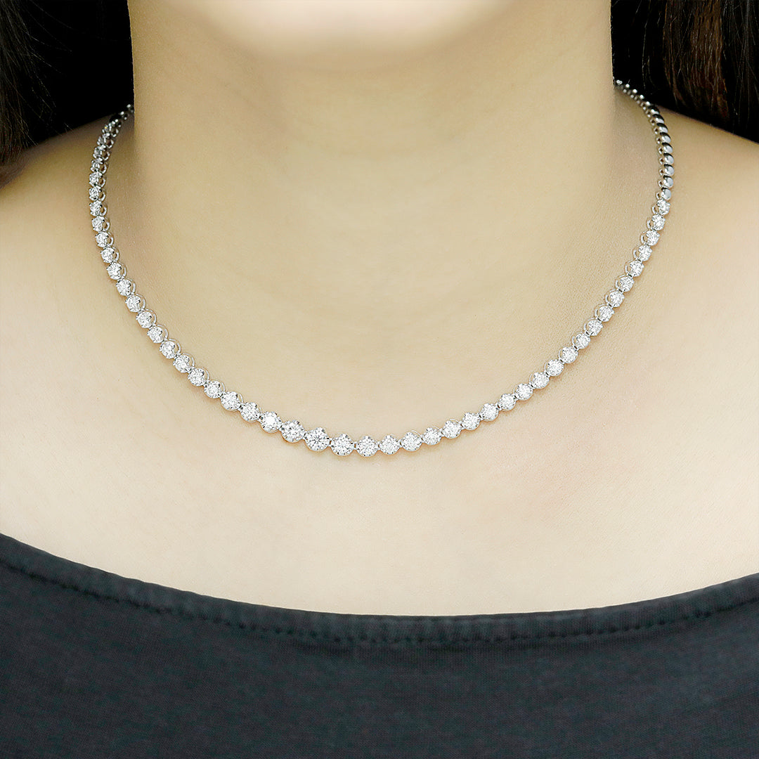 2.5 Carat Diamond Tiger Prong Tennis Necklace