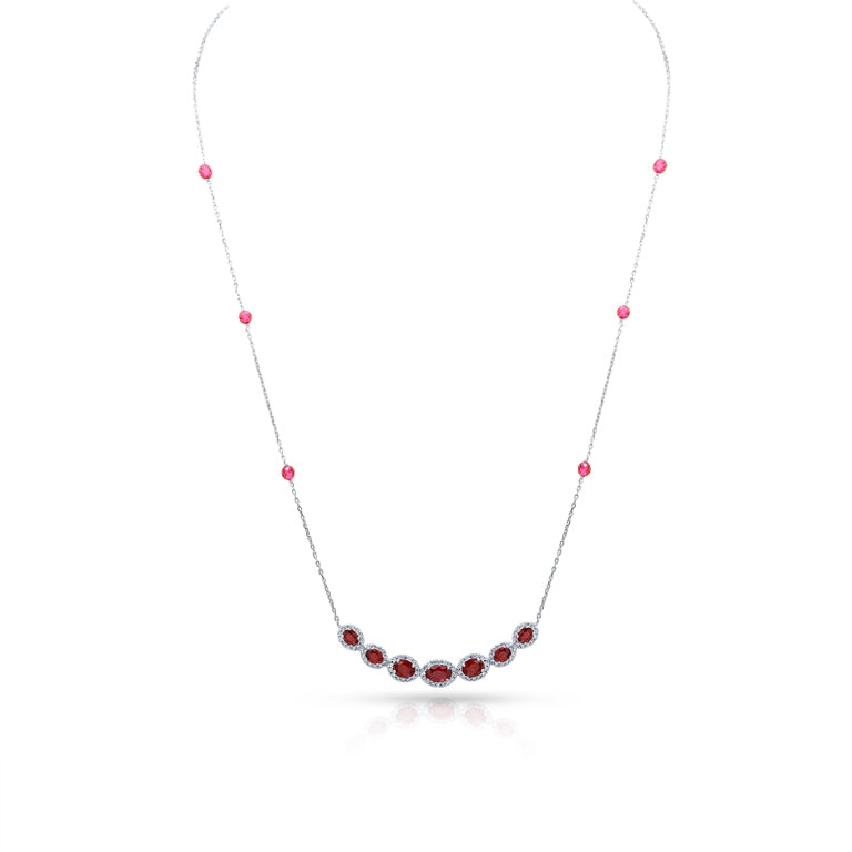 Precious Ruby & Diamond Garland Necklace
