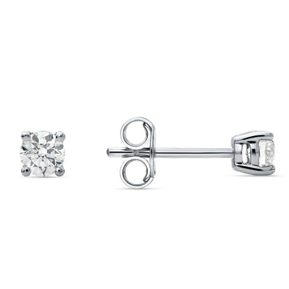 0.7 Carat Natural Round Diamond Solitaire Earring