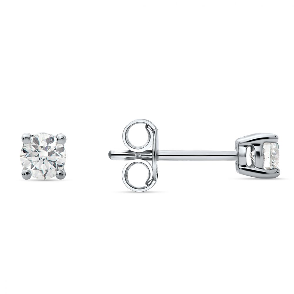 1 Carat Natural Round Diamond Solitaire Earring