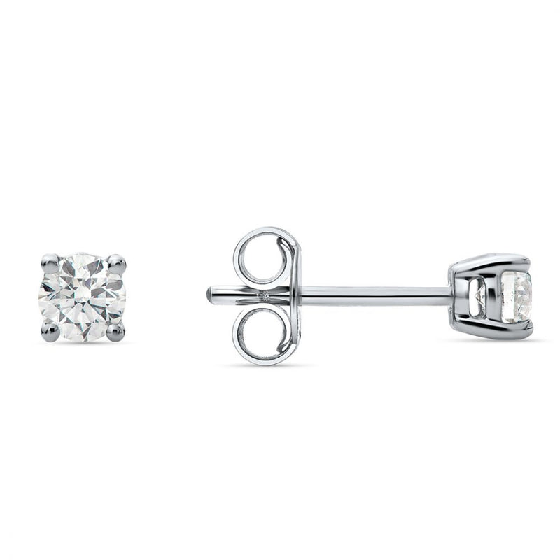 1 Carat Natural Round Diamond Solitaire Earring