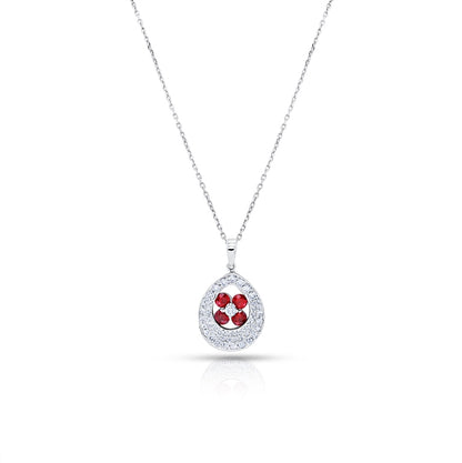 Precious Ruby & Diamond Teardrop Pendant