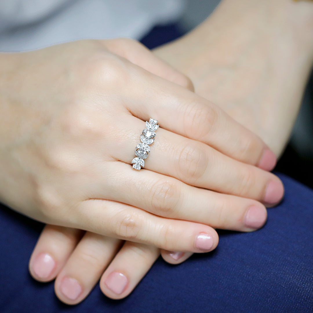 Red Carpet Half Eternity Round and Marquise Diamond Ring - Large