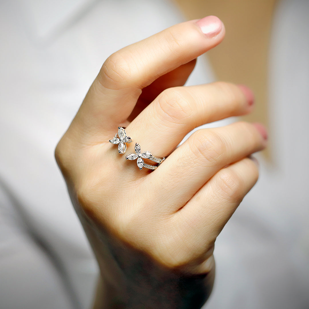 Red Carpet Twin Flower Diamond Ring