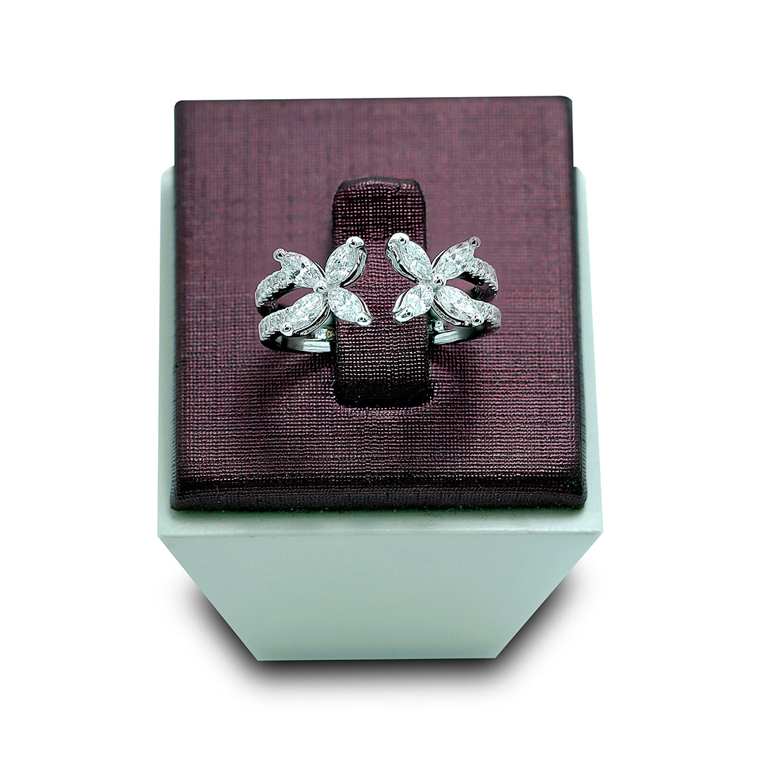 Red Carpet Twin Flower Diamond Ring