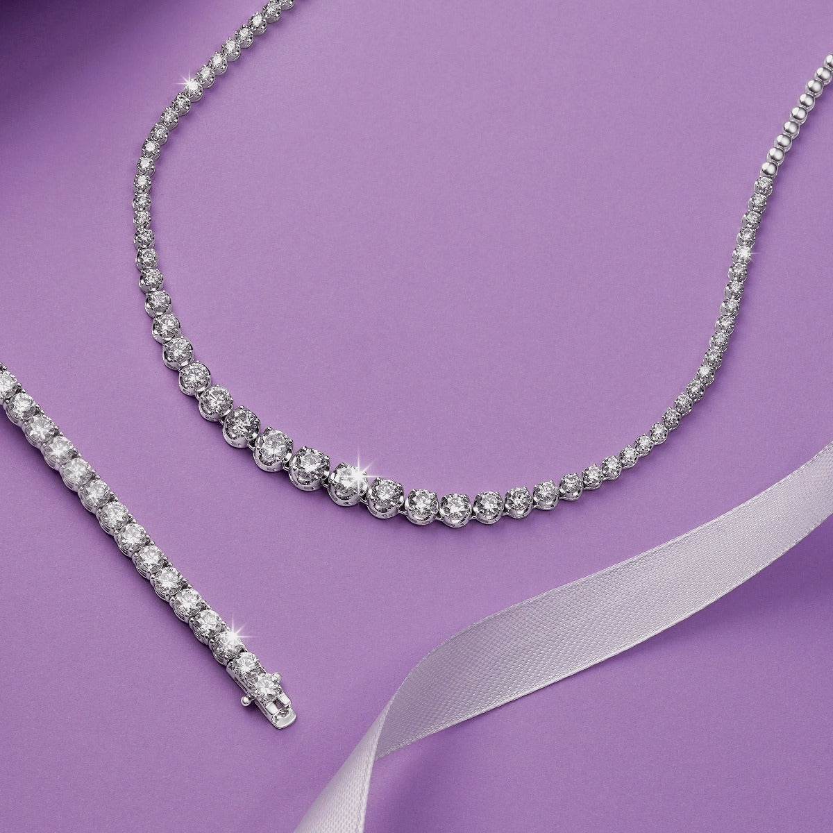 2.5 Carat Diamond Tiger Prong Tennis Necklace